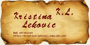Kristina Leković vizit kartica